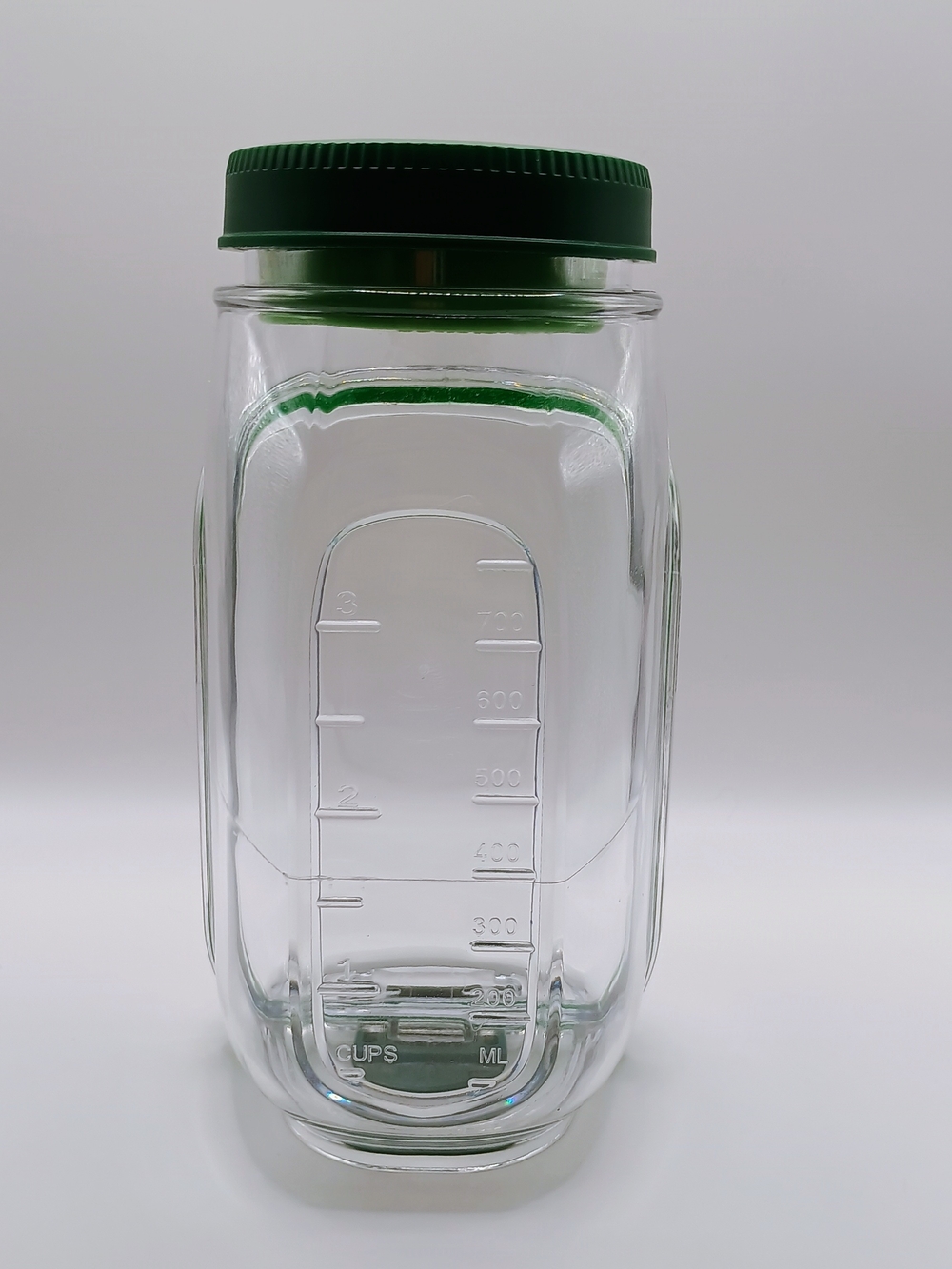 Salad Pod Tritan Mason Jar with Green Lid - Portable Salad Container